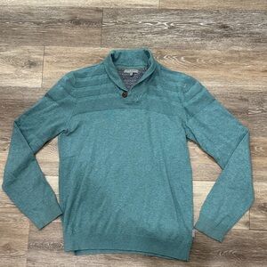Ted Baker Men's Teal Crewneck Sweater with Button Detail